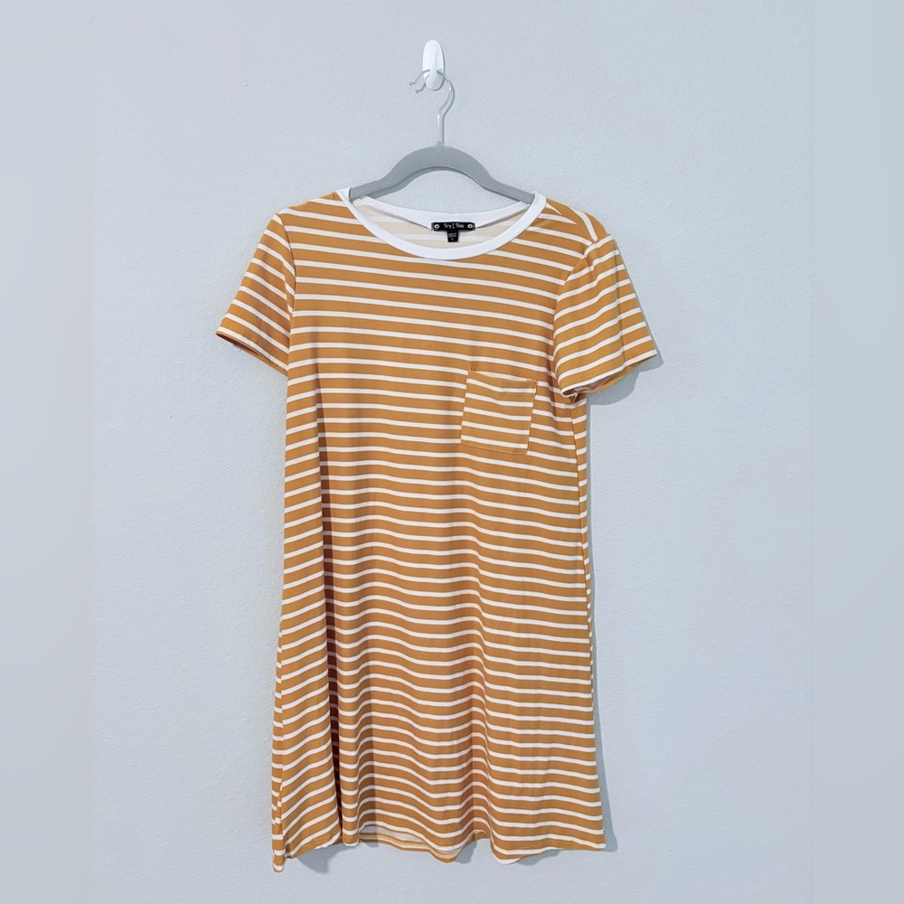 Striped Yellow T-shirt Dress